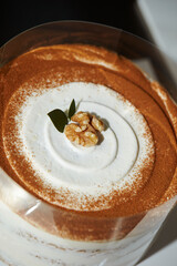 cake with cream and chocolate