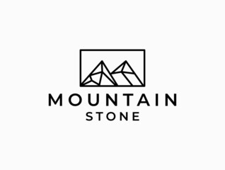 Fototapeta premium Mountain logo design template.creative stones icon vector.Mountain logo inspiration