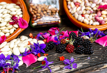 blackberries between colors