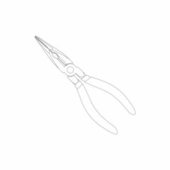 Taper pliers sketch vector graphics