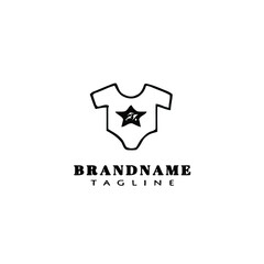 black baby bodysuit logo icon template vector illustration