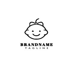 baby faces cartoon logo icon design template vector flat