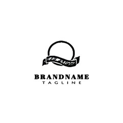 shield with ribbon cartoon logo icon black icons vector illustration