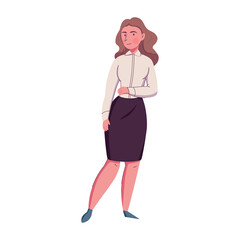 Flat Teacher Illustration