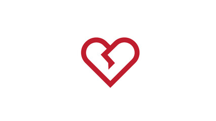 creative abstract heart love cracked symbol logo vector sign