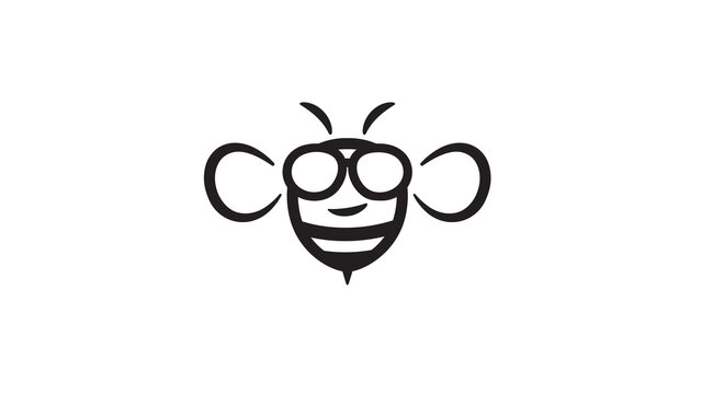 creative bee geek logo vector symbol design