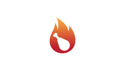 creative fire chicken leg logo vector design symbol © Abrastack Stu Design