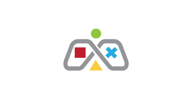creative abstract game controller logo vector design symbol