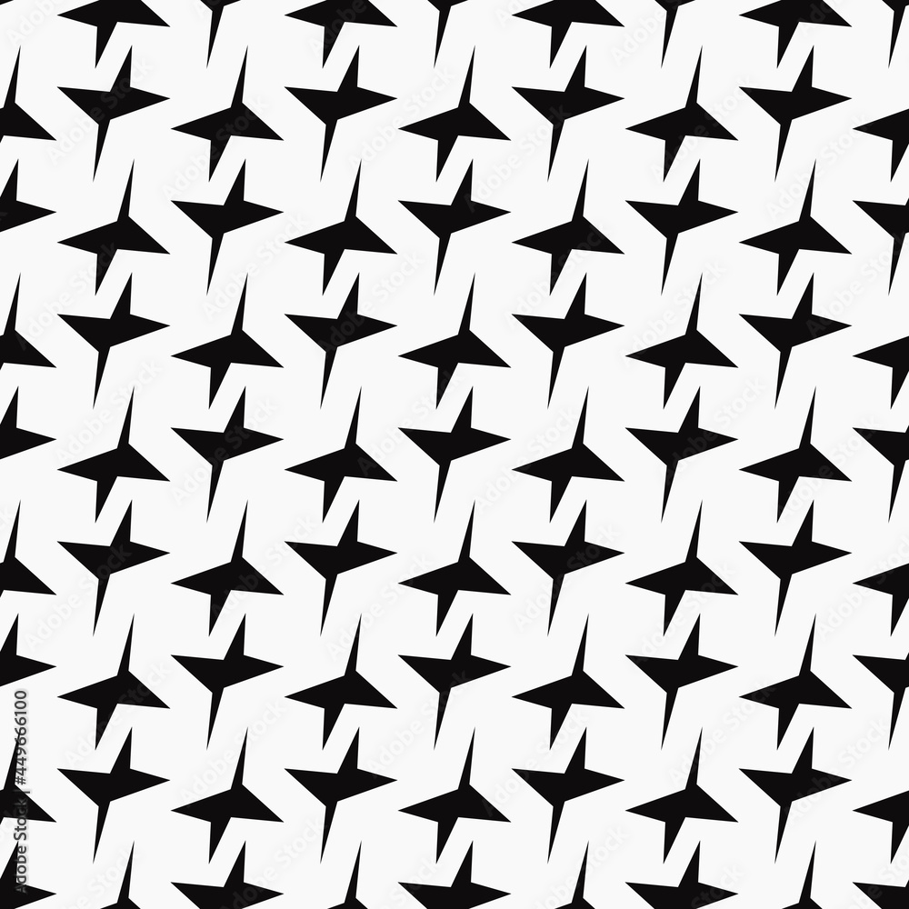 Poster thorn abstract repeated shapes. vector black minimal shapes ornament.