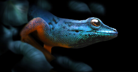 Himmelblauer Zwerggecko (Lygodactylus williamsi), Tansania, Afrika