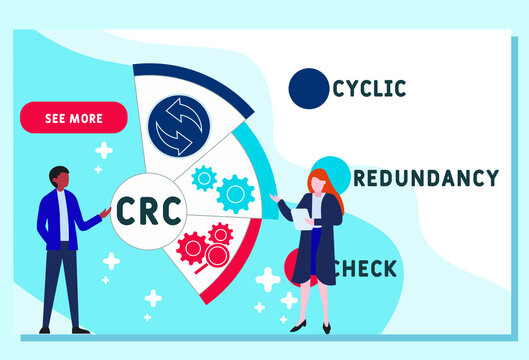 Vector website design template . CRC - Cyclic Redundancy Check acronym. business concept. illustration for website banner, marketing materials, business presentation, online advertising.