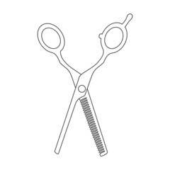 Stationery scissors vector icon.Outline vector icon isolated on white background stationery scissors.