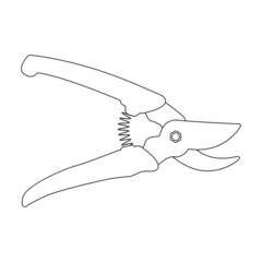 Obraz premium Secateur vector icon.Outline vector icon isolated on white background secateur.