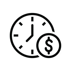 Time and money icon vector graphic illustration