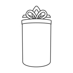 Gift box vector icon.Outline vector icon isolated on white background gift box .