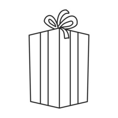 Christmas of gift box vector icon.Outline vector icon isolated on white background christmas of gift box.