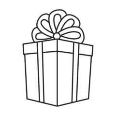 Gift box vector icon.Outline vector icon isolated on white background gift box .