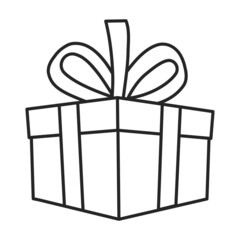 Gift box vector icon.Outline vector icon isolated on white background gift box .