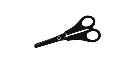 Black and White Scissors. Vector editable flat black and white illustration of scissors