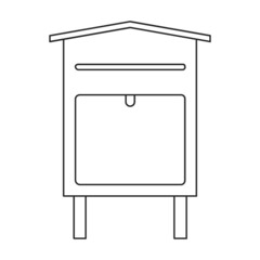 Mailbox vector icon.Outline vector icon isolated on white background mailbox.