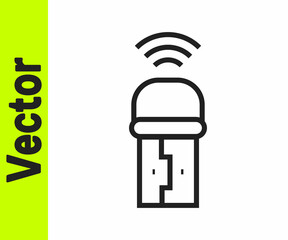 Black line Usb wireless adapter icon isolated on white background. Vector