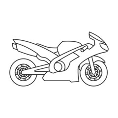 Motorcycle vector icon.Outline vector icon isolated on white background motorcycle.