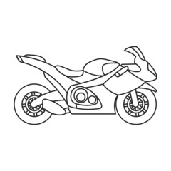 Motorcycle vector icon.Outline vector icon isolated on white background motorcycle.
