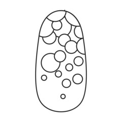 Nail of manicure vector icon.Outline vector icon isolated on white background nail of manicure.