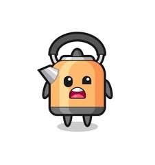 the shocked face of the cute kettle mascot