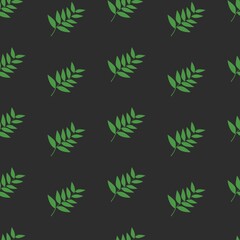 Naklejka premium branch with leaves. plant seamless stylish print for clothing or print. yellow bush on blue background