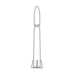 Space rocket vector icon.Outline vector icon isolated on white background space rocket.