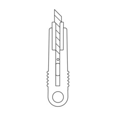 Stationery knife vector icon.Outline vector icon isolated on white background stationery knife.