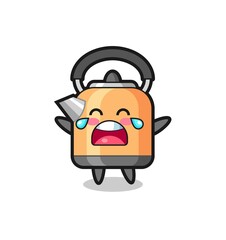 the illustration of crying kettle cute baby