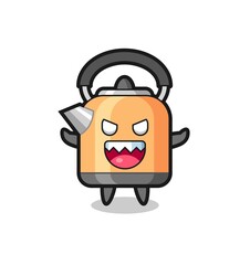 illustration of evil kettle mascot character