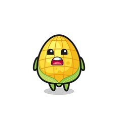 corn illustration with apologizing expression, saying I am sorry