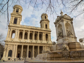 Fototapeta na wymiar Church of Saint-Sulpice, Paris