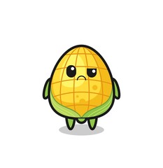 the mascot of the corn with sceptical face