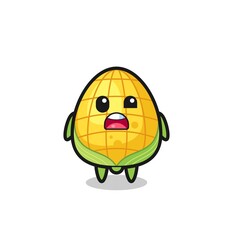 the shocked face of the cute corn mascot