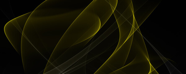 Abstrakter Hintergrund 4k Gelb gold schhwarz hell dunkel schwarz Neon Wellen Linien