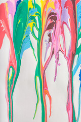 sweet tones of poster paint Splash on white paper. .Splash some sweet pantones onto white paper. .colorful off pantone color background.