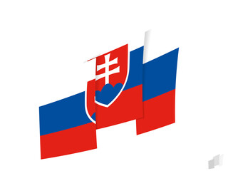 Slovakia flag in an abstract ripped design. Modern design of the Slovakia flag.
