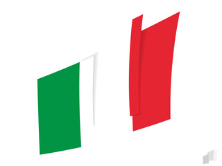Italy flag in an abstract ripped design. Modern design of the Italy flag.