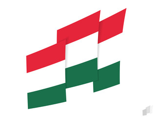 Hungary flag in an abstract ripped design. Modern design of the Hungary flag.