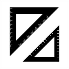 Triangle Ruler Icon, Set Square Engineering And Technical Drawing Tool