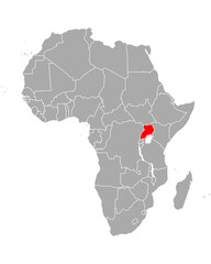 Karte von Uganda in Afrika