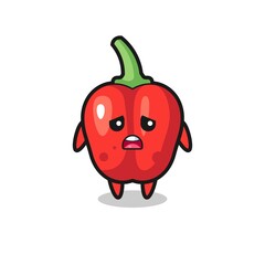 disappointed expression of the red bell pepper cartoon