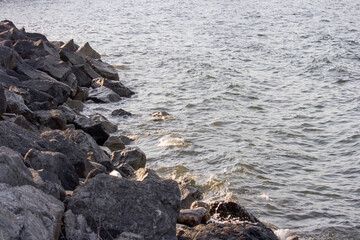 Rocks, cliffs and water
