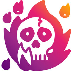 skull gradient icon