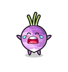 the illustration of crying turnip cute baby