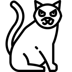 black cat line icon